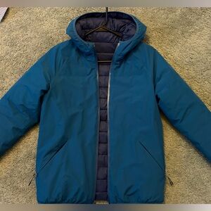 Lands' End Navy Hooded Puffer Jacket